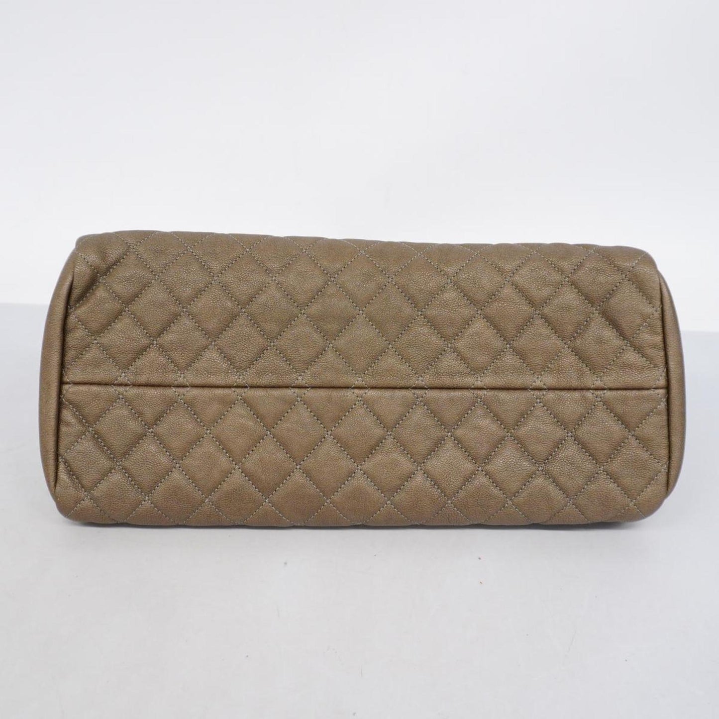 Chanel Shoulder Bag Matelasse Chain Leather Khaki Women's