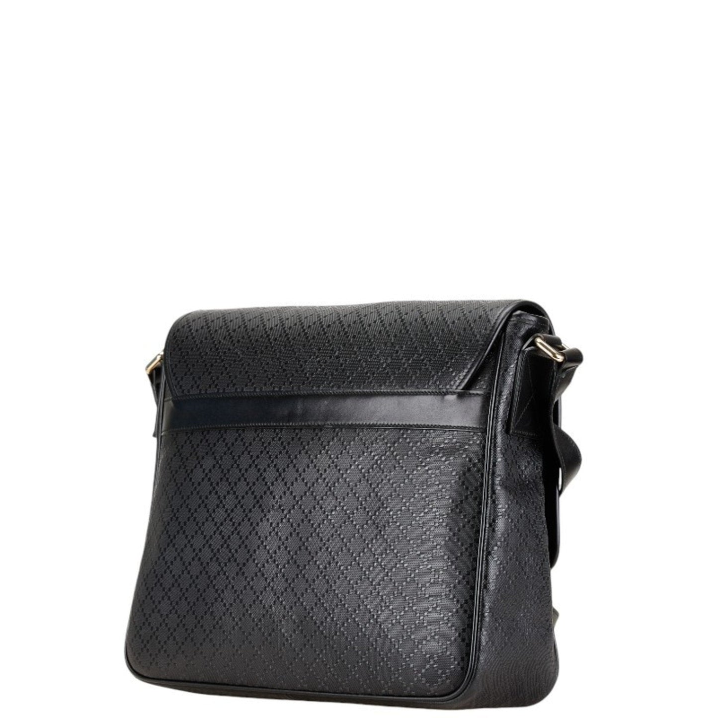 Gucci Black Leather Messenger Bag Shoulder Bag