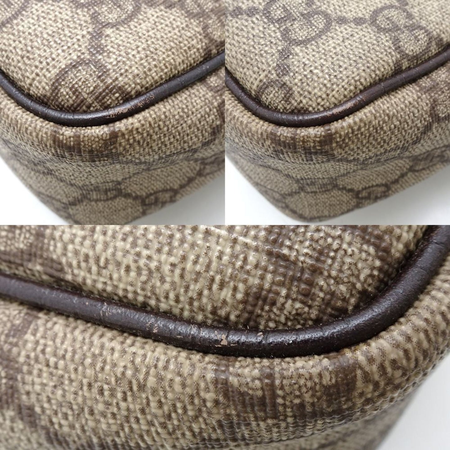 Gucci Beige Brown Pvc Leather Shoulder Bag