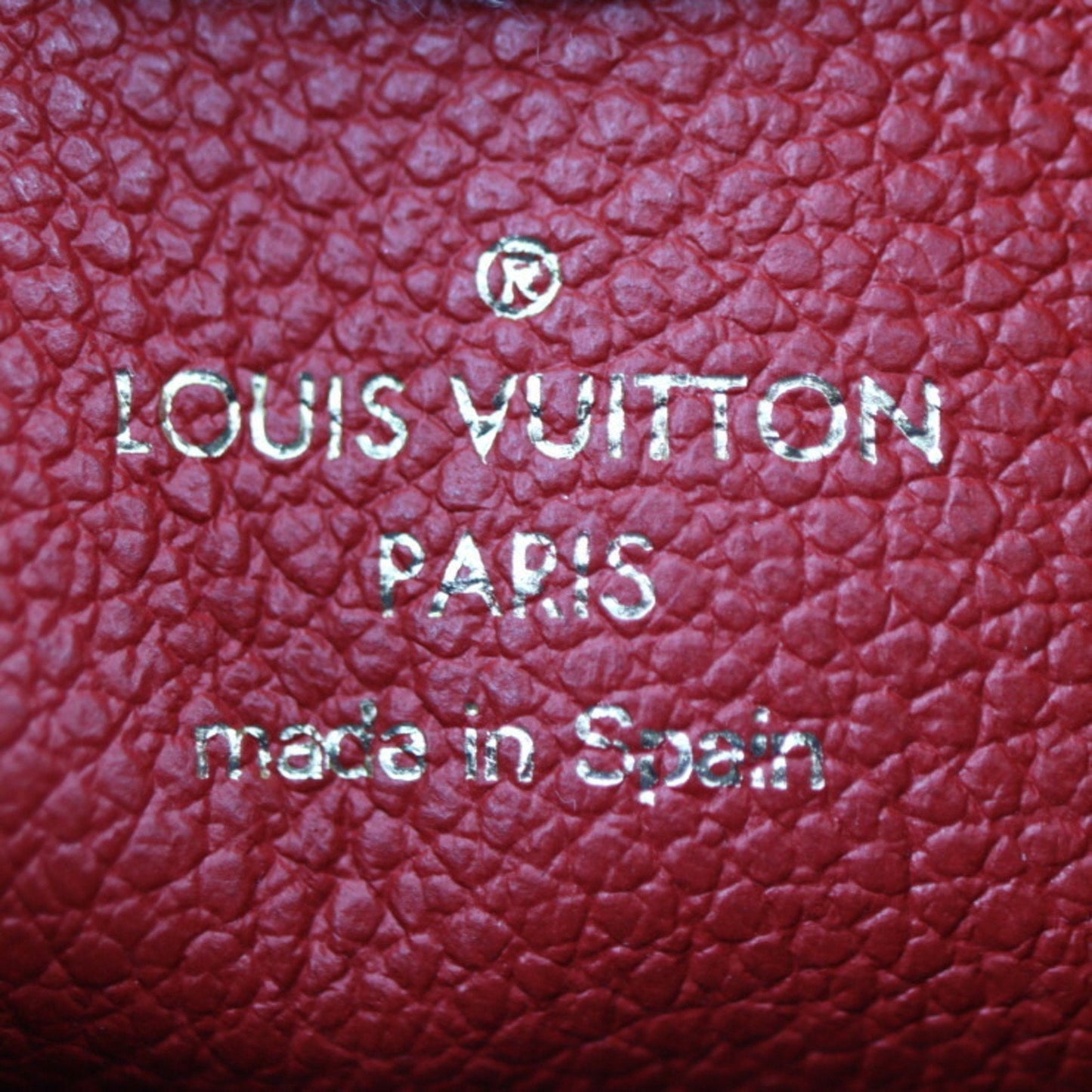 LOUIS VUITTON Pochette Double Zip Shoulder Bag M63916 Monogram Empreinte Marine Rouge Gold Hardware 2WAY Clutch Chain