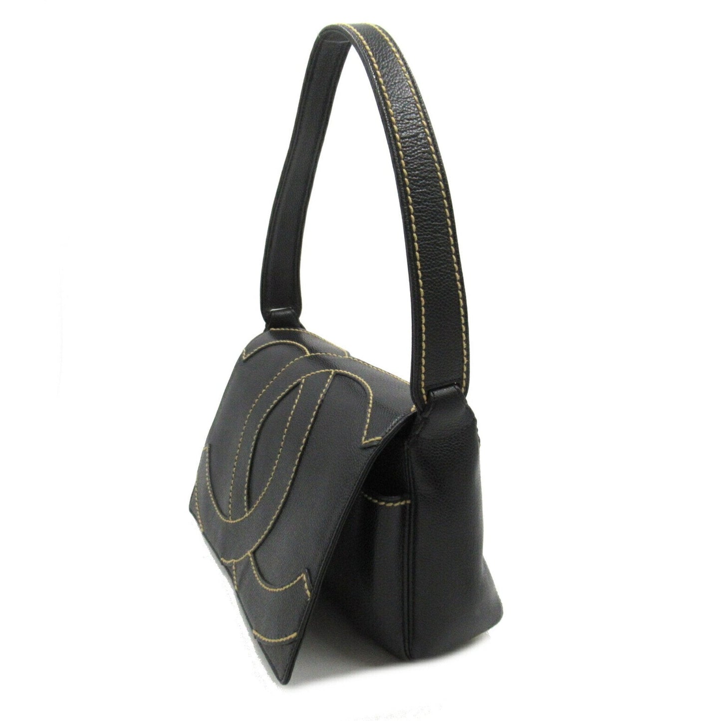 CHANEL Coco Mark Shoulder Bag Caviar Skin (Grained Calf) Women's Black