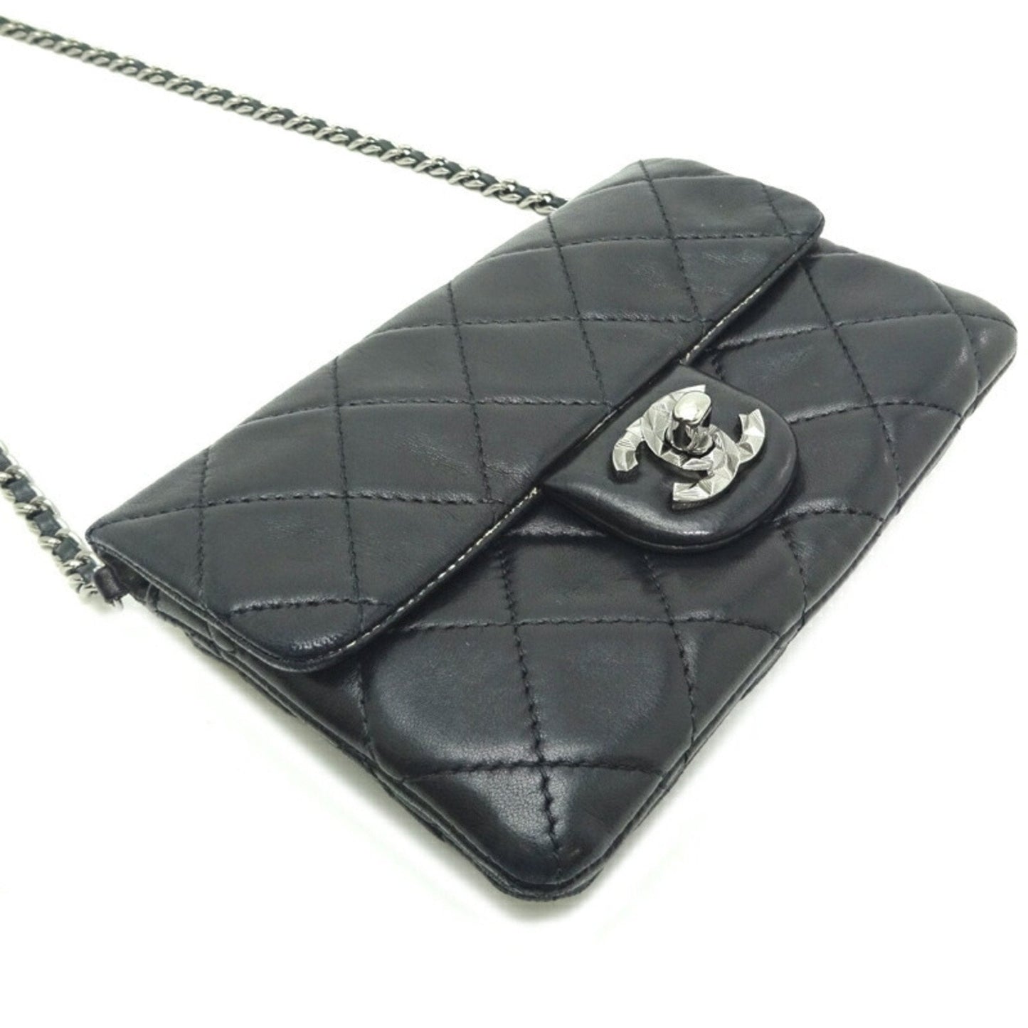 Chanel Matelasse Chain Shoulder Women's Bag Lambskin Black