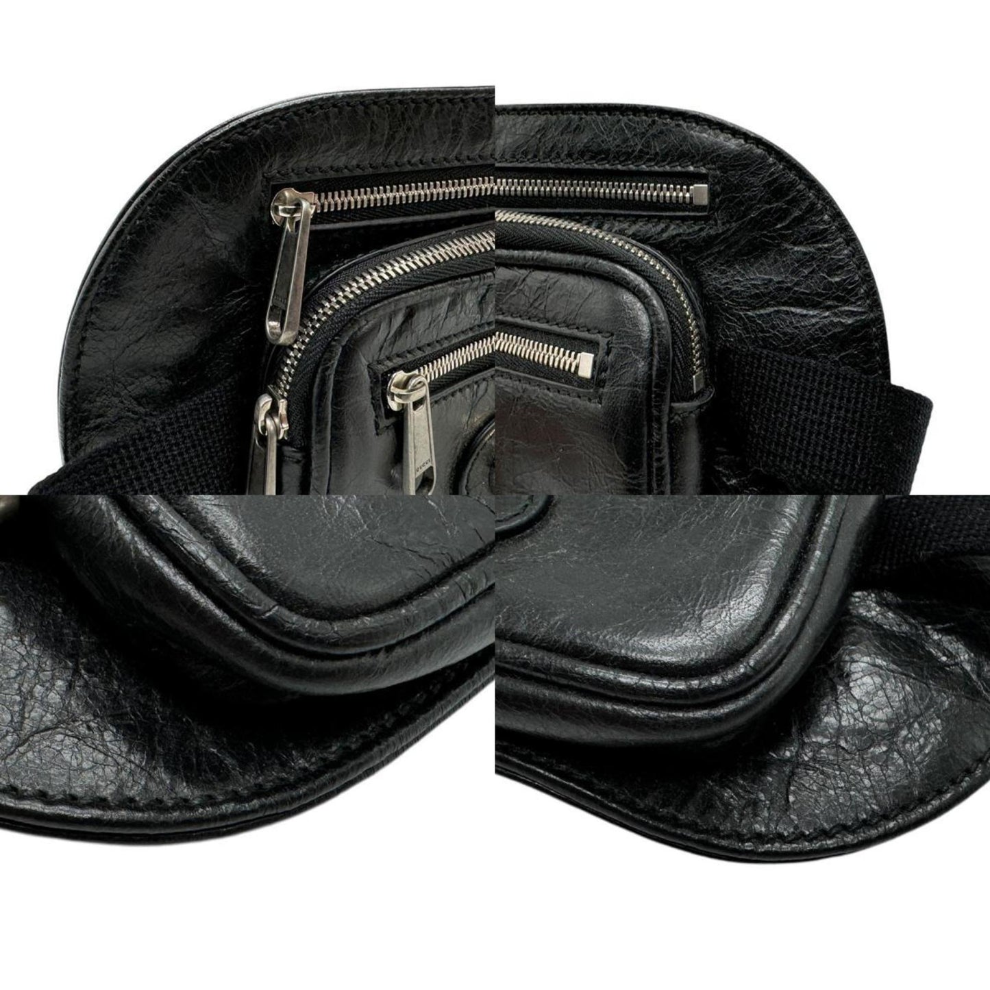 Gucci Black Leather Fanny Pack Sling Bag