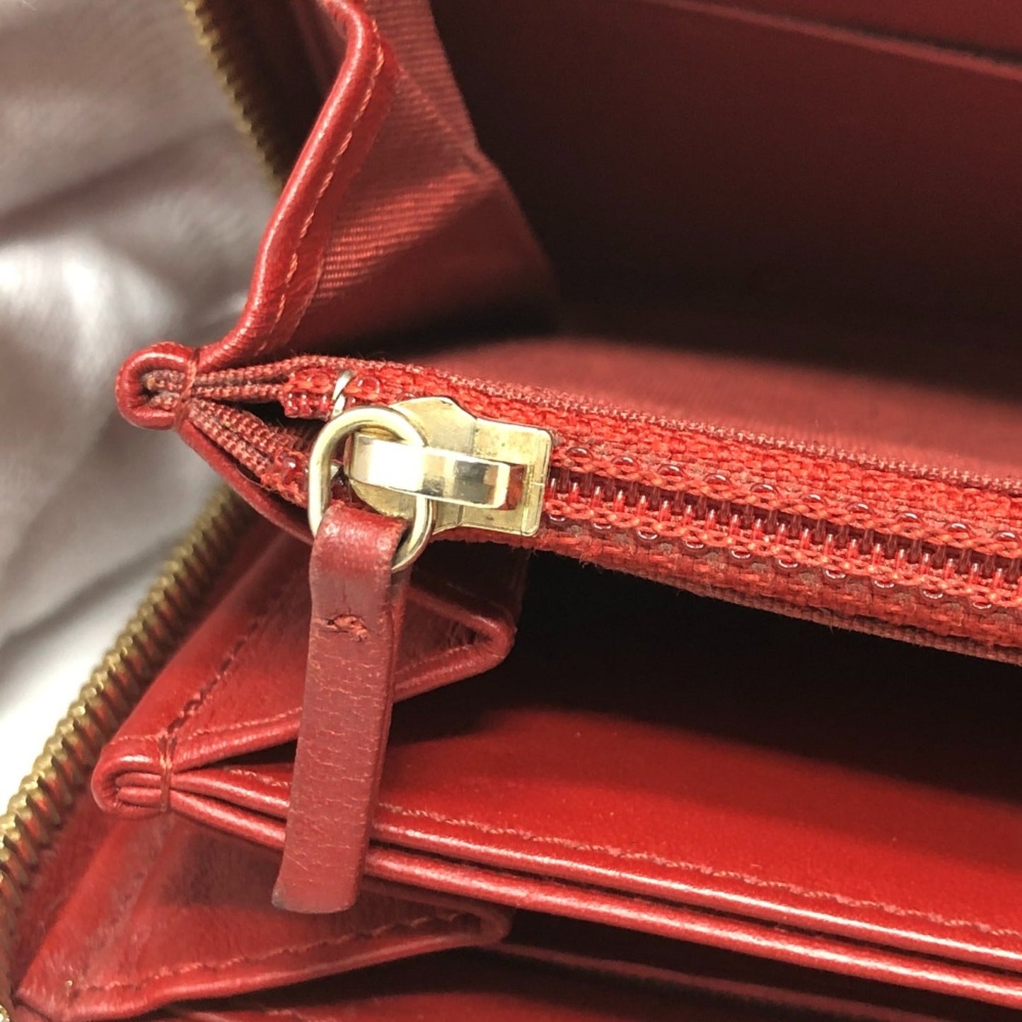 Chanel CC Mark Zip Around Long Wallet Red GoldHardware