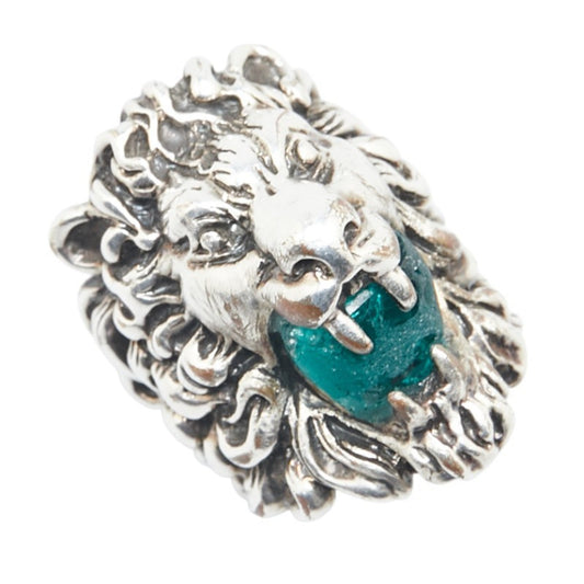 Gucci Green Silver Metal Band Ring ()