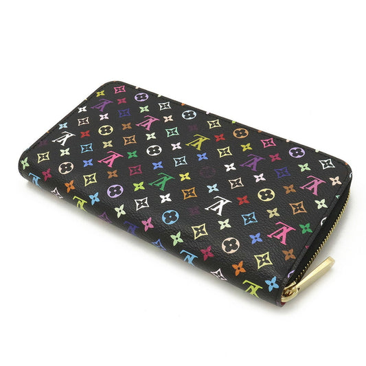 LOUIS VUITTON Monogram Multicolor Zippy Round Long Wallet Noir Black Grenade M60243