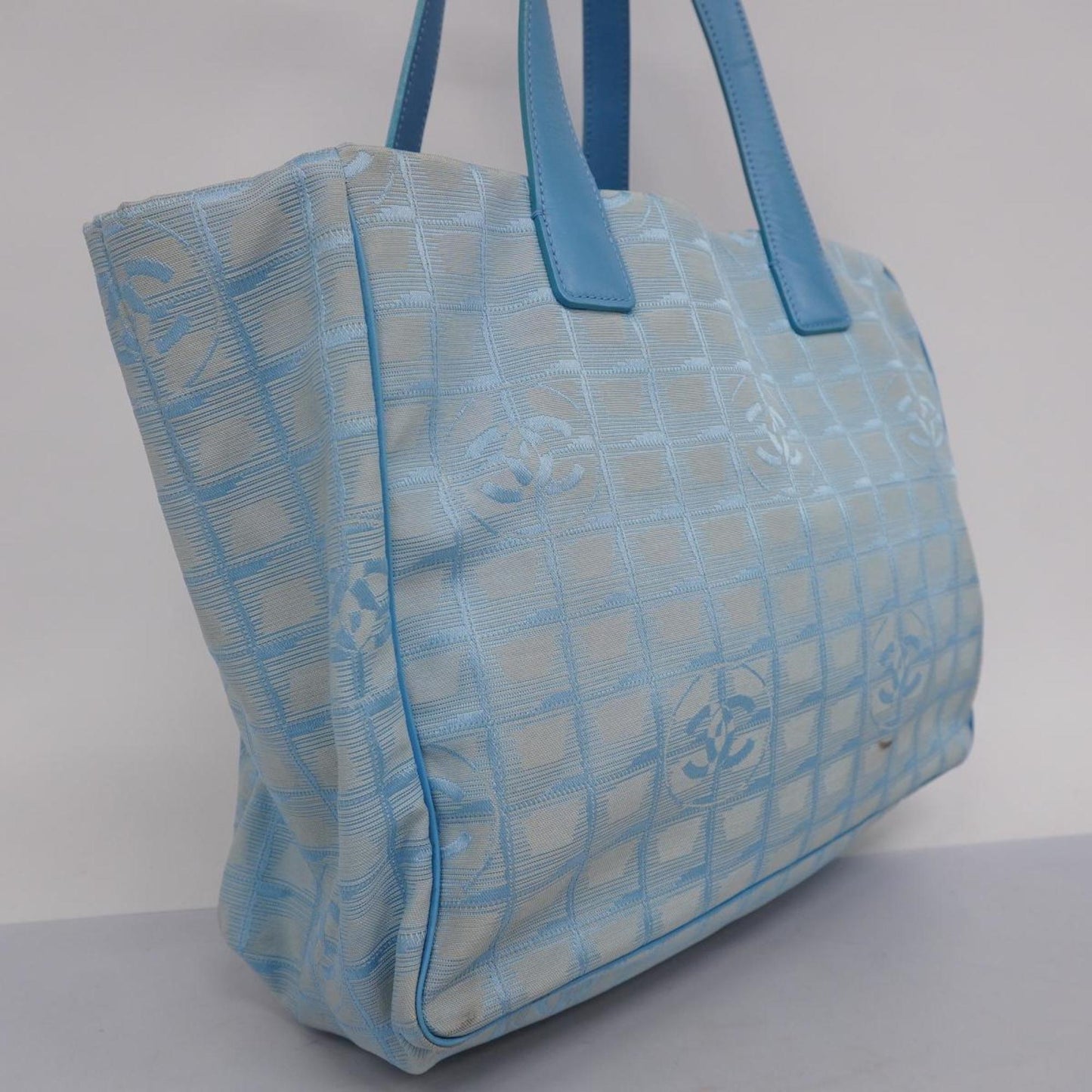 Chanel Tote Bag New Travel Nylon Light Blue Women's