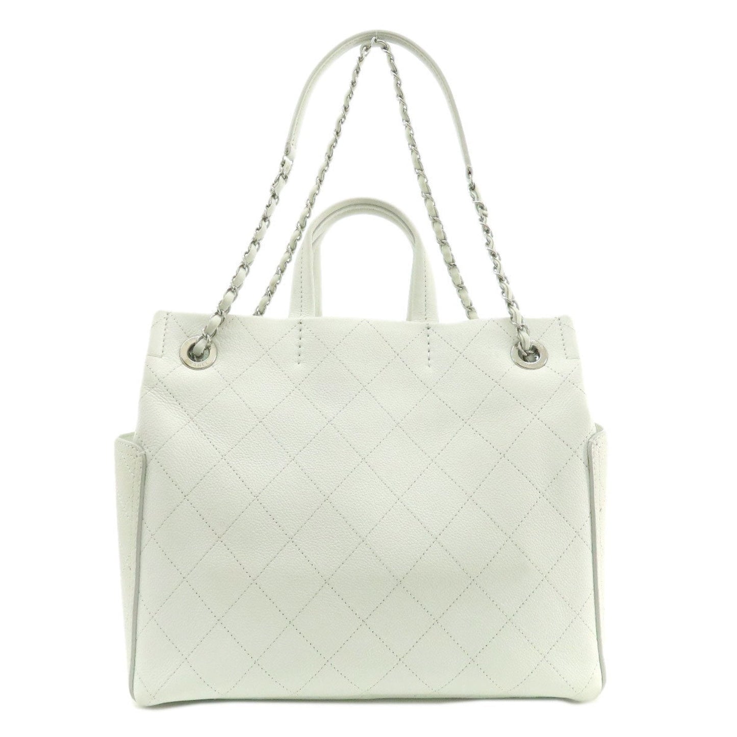 Chanel Chain Shoulder Coco Mark Tote Bag Caviar Skin Women's