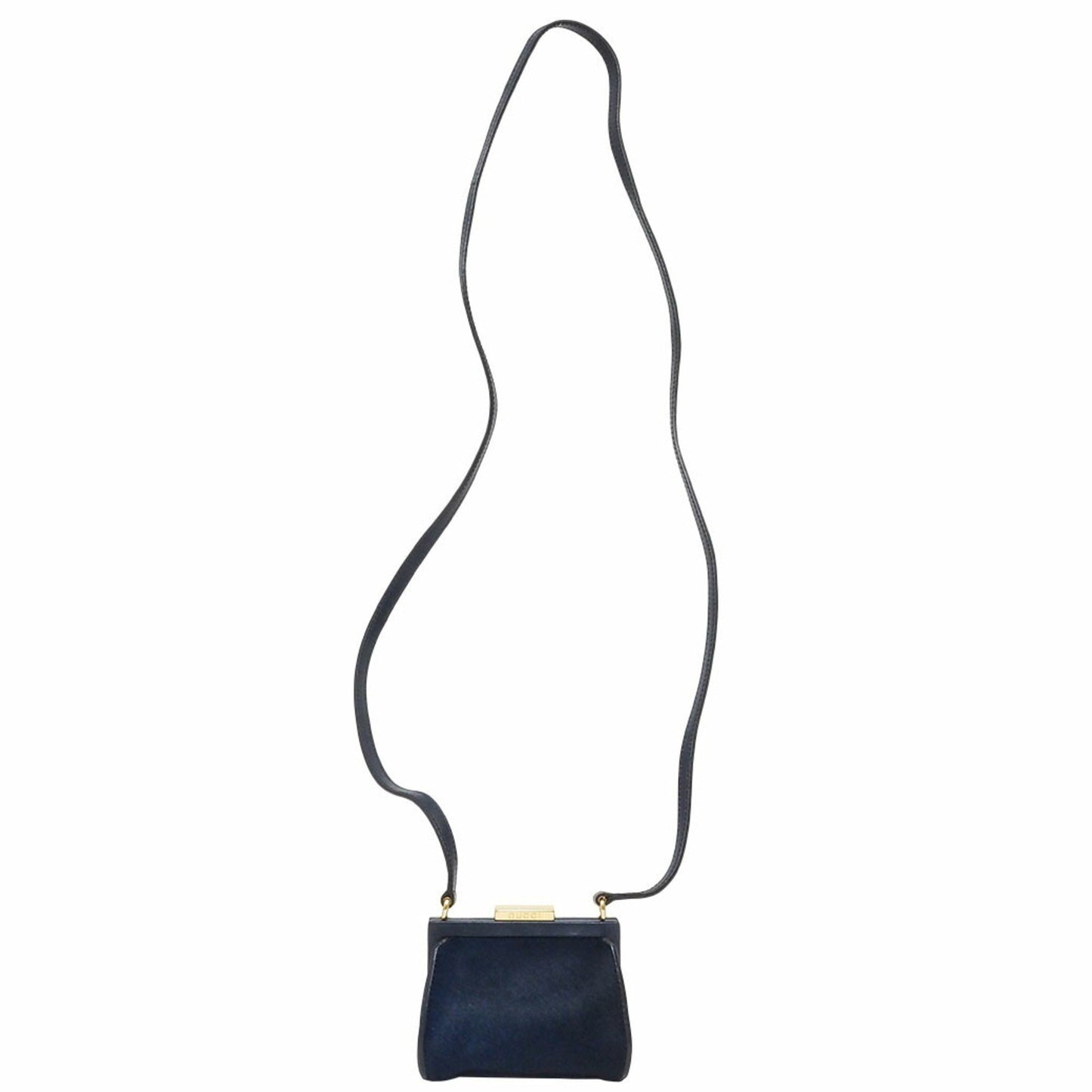 Gucci Navy Leather Pochette Shoulder Bag