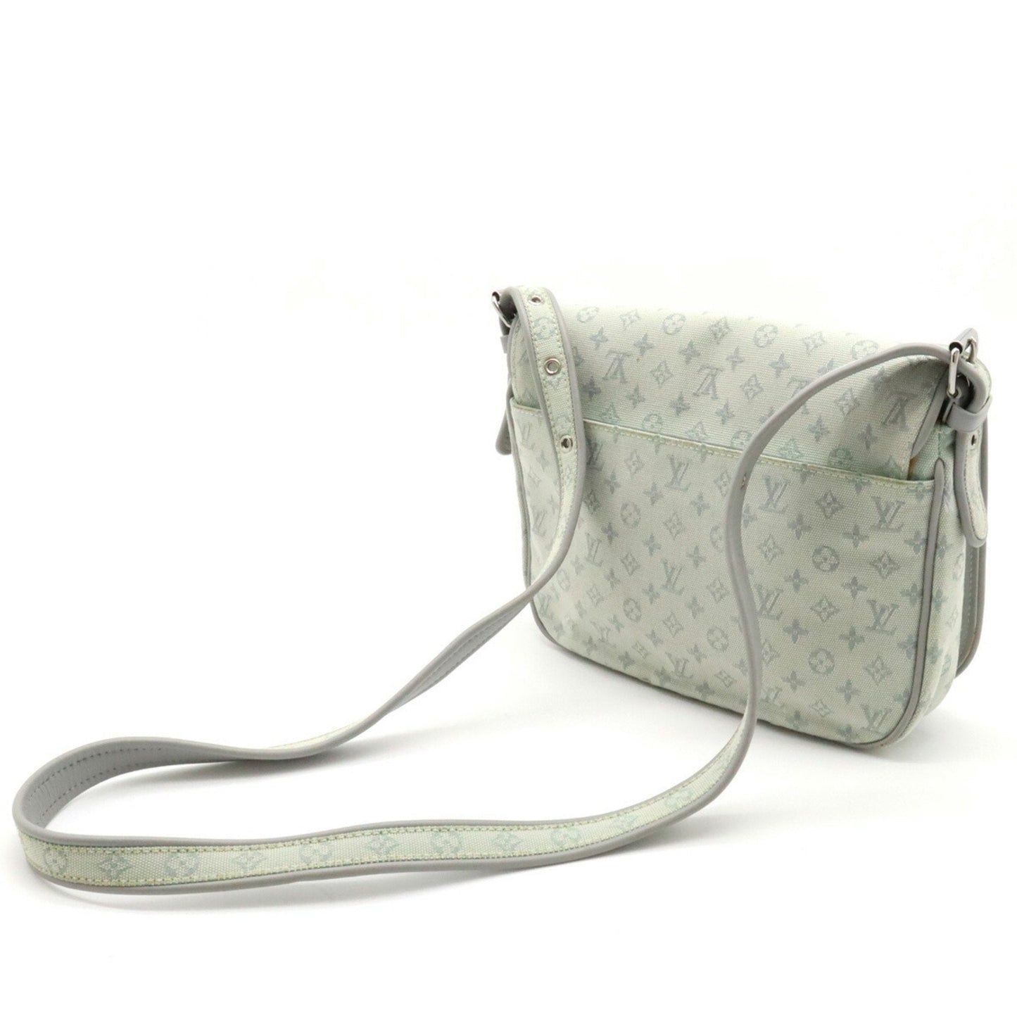 LOUIS VUITTON Monogram Comte de Fe Musette Shoulder Bag Gray Light Blue M92279