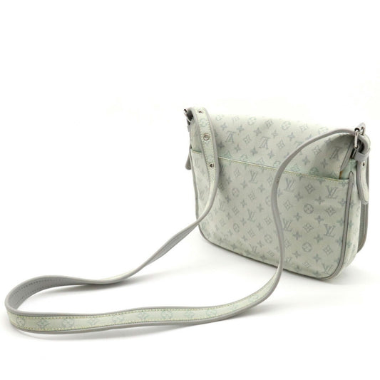 LOUIS VUITTON Monogram Comte de Fe Musette Shoulder Bag Gray Light Blue M92279