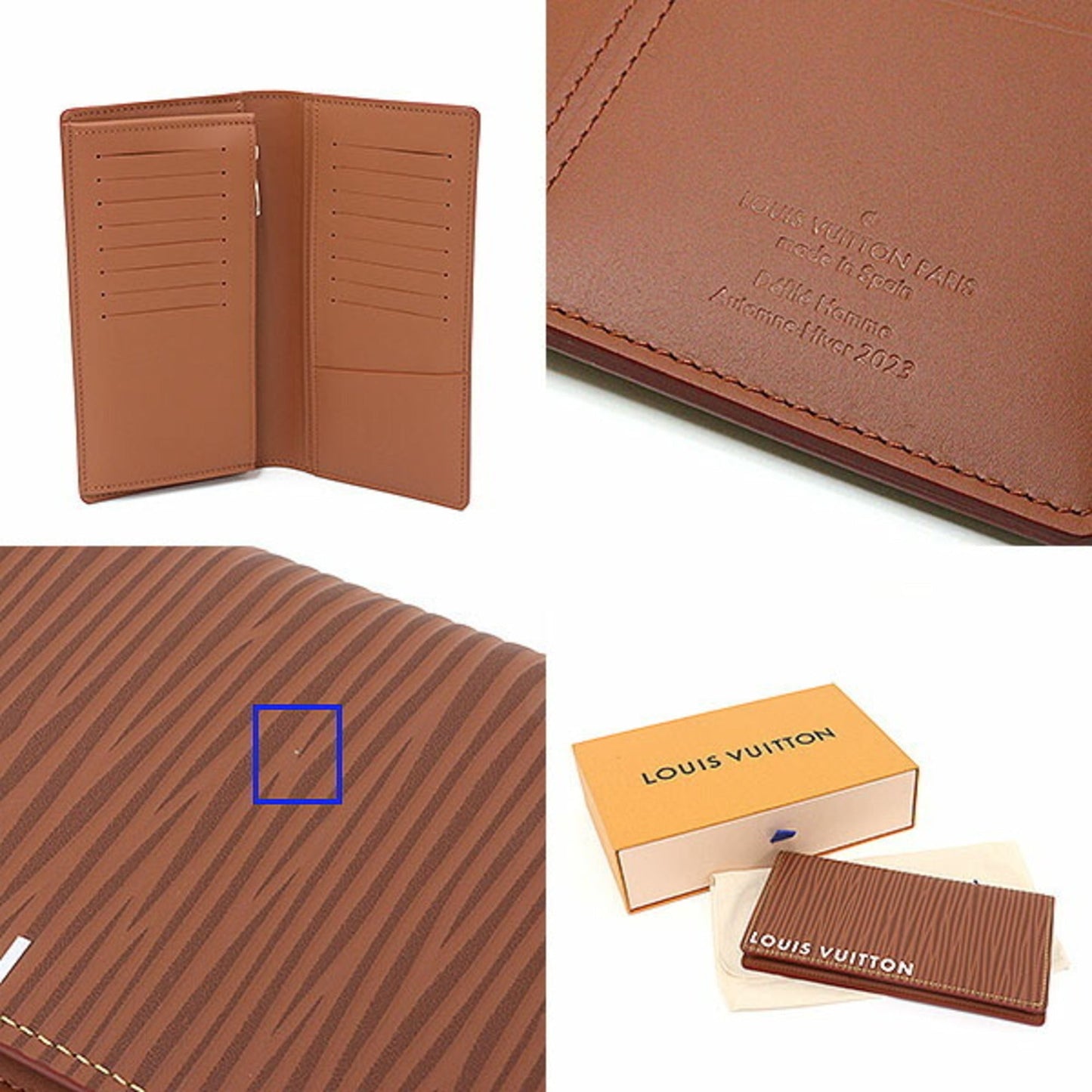 LOUIS VUITTON Portefeuille Brazza NM M82631 Calf Leather Brown Epi XL Bifold Long Wallet