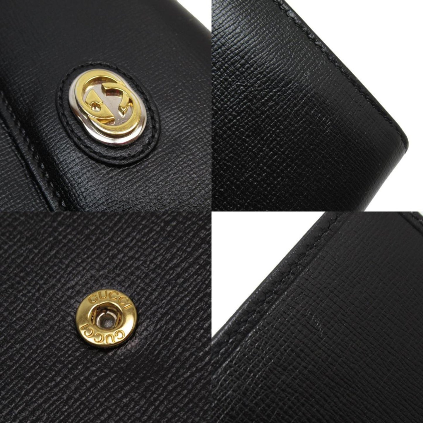 Gucci Black Leather Long Wallet (Bi-Fold)