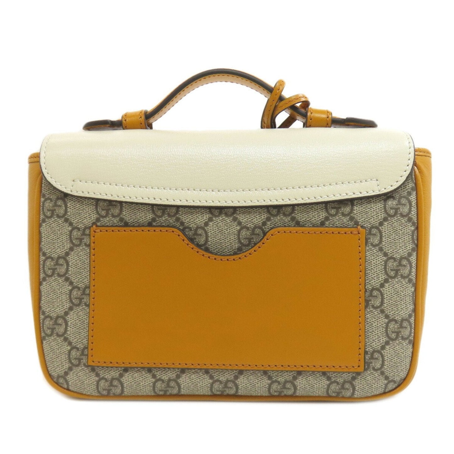 Gucci Brown Yellow Pvc Leather Handbag