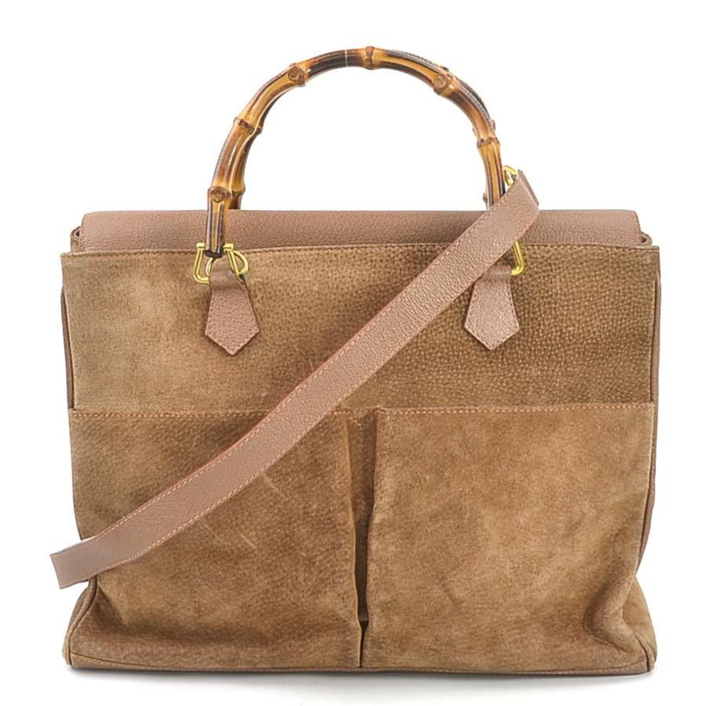 Gucci Brown Suede Leather Handbag Shoulder Bag ()