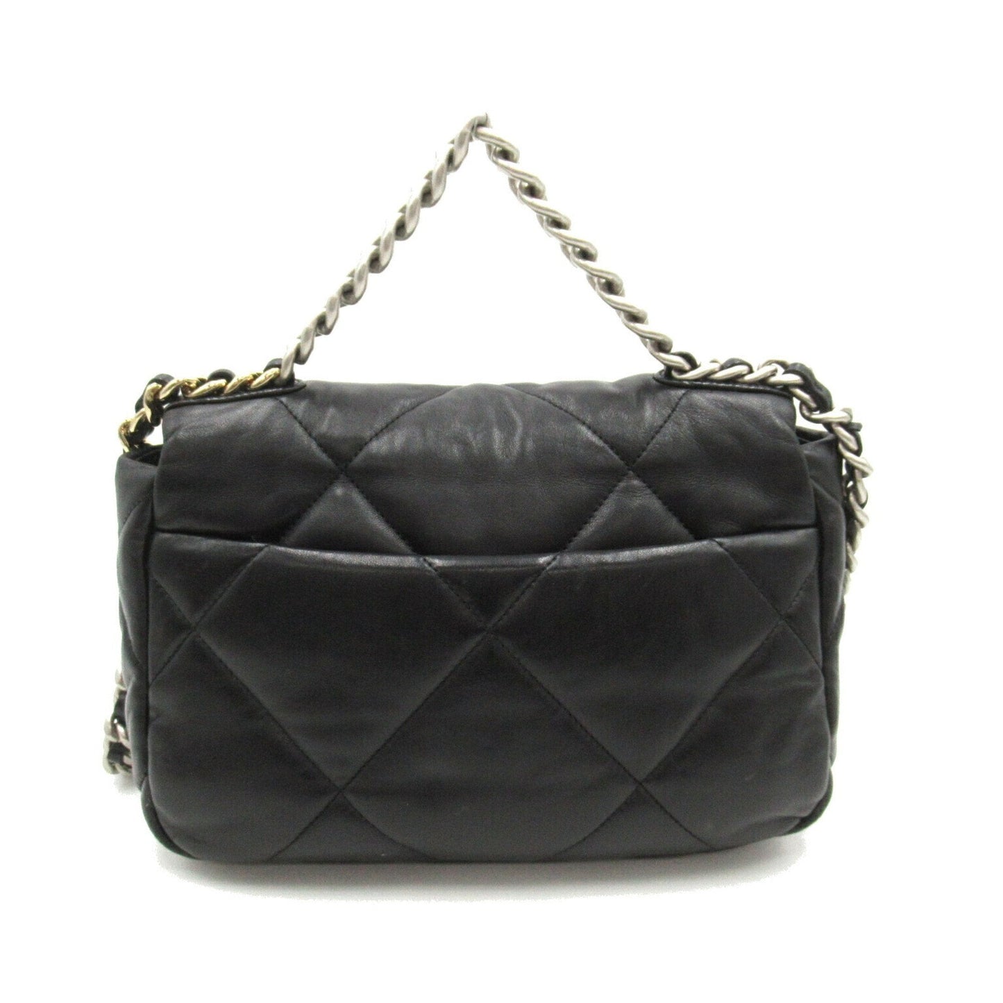 CHANEL CHANEL19 Chain Shoulder Bag, Lambskin (Sheepskin), Women's, Black