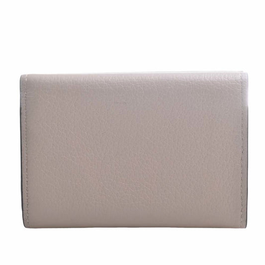 LOUIS VUITTON Leather Portefeuille Lock Trifold Wallet M69340 Greige Women's