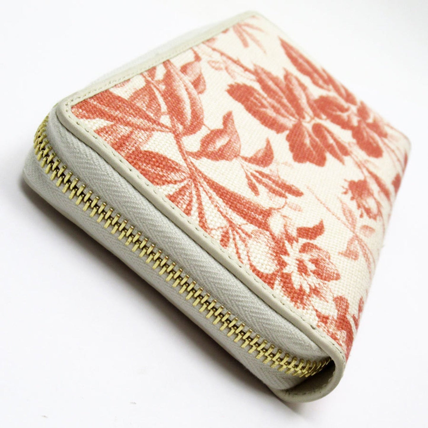 Gucci Red Color White Canvas Coin Purse/Coin Case