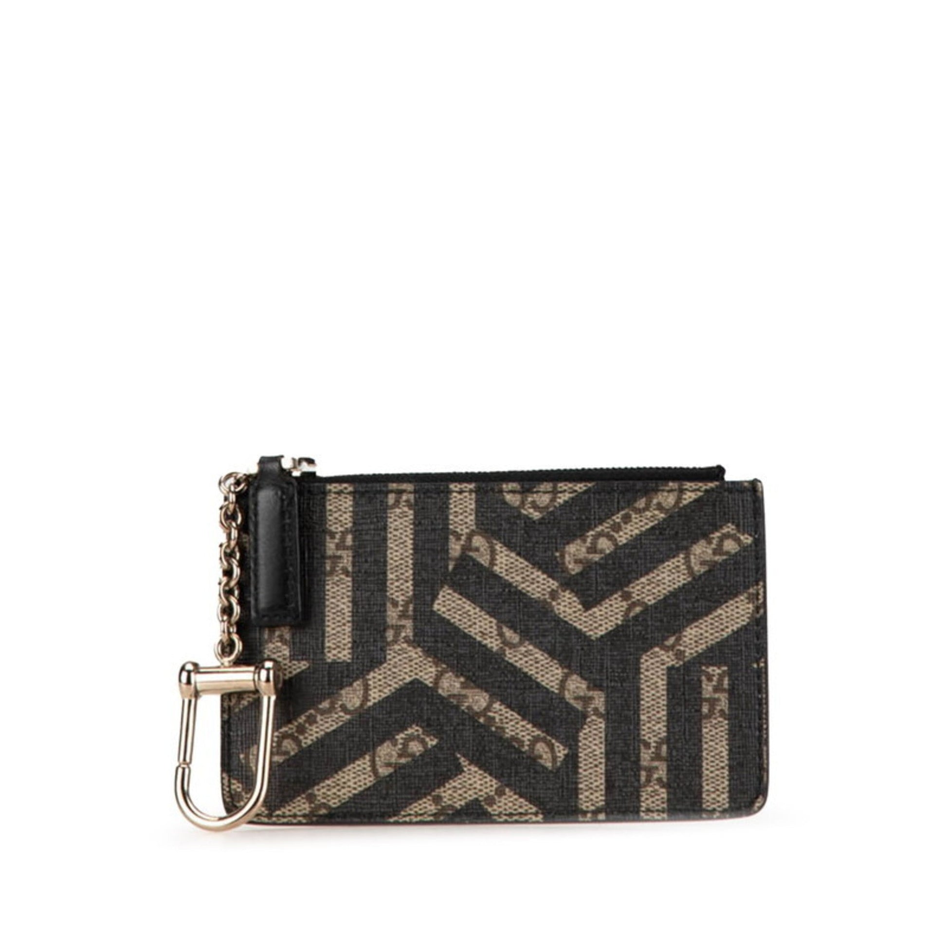 Gucci Black Khaki Pvc Leather Coin Purse/Coin Case ()