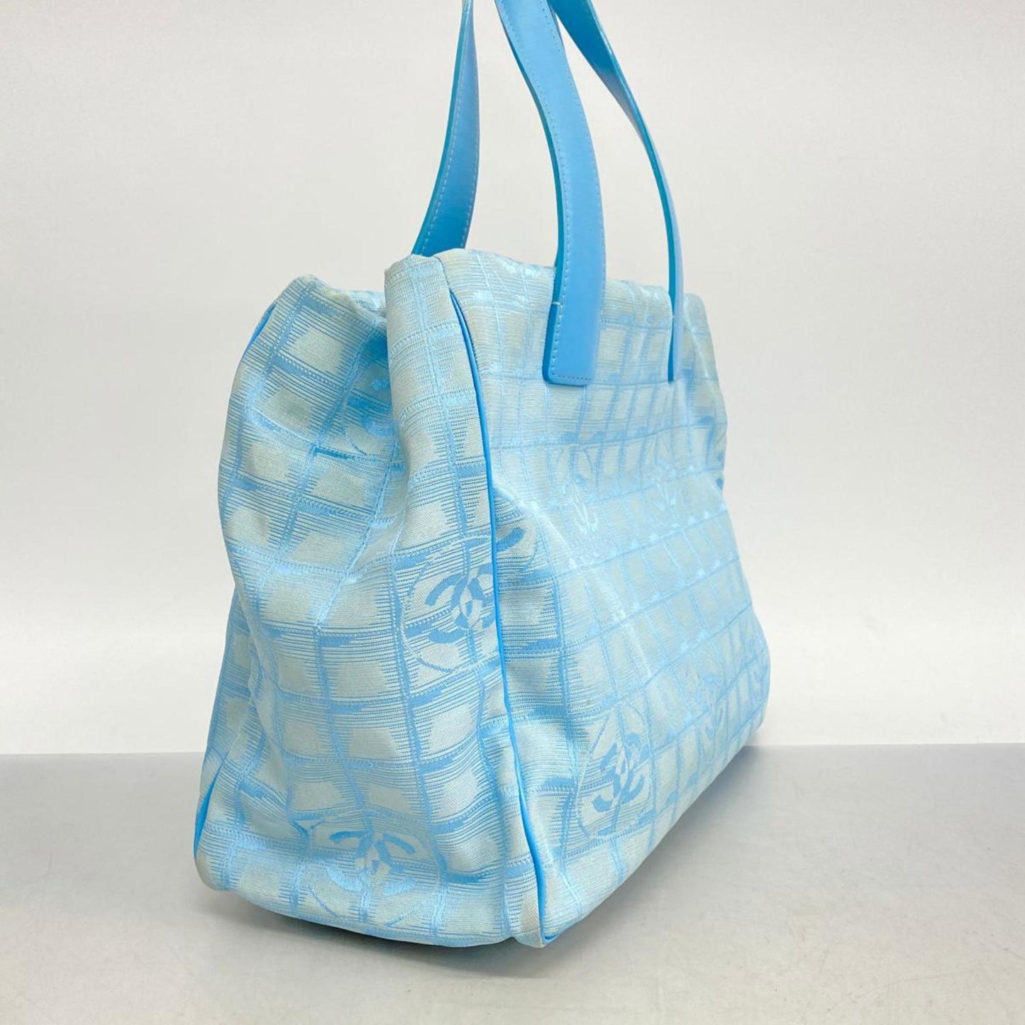 Chanel Tote Bag New Travel Nylon Light Blue Women's