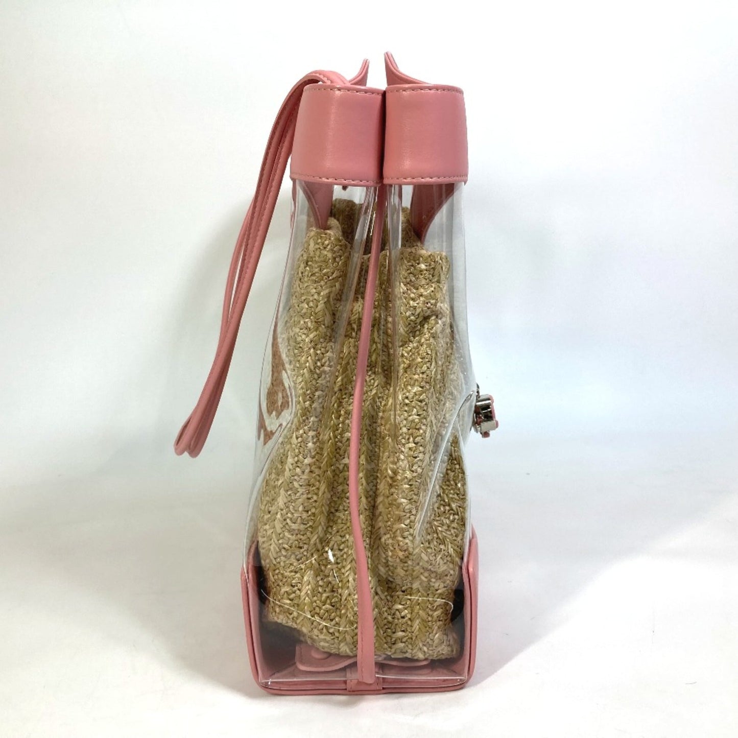 Chanel AS0517 CC Mark Bags Large Shopping Bags Tote Bag Clear /pink SilverHardware