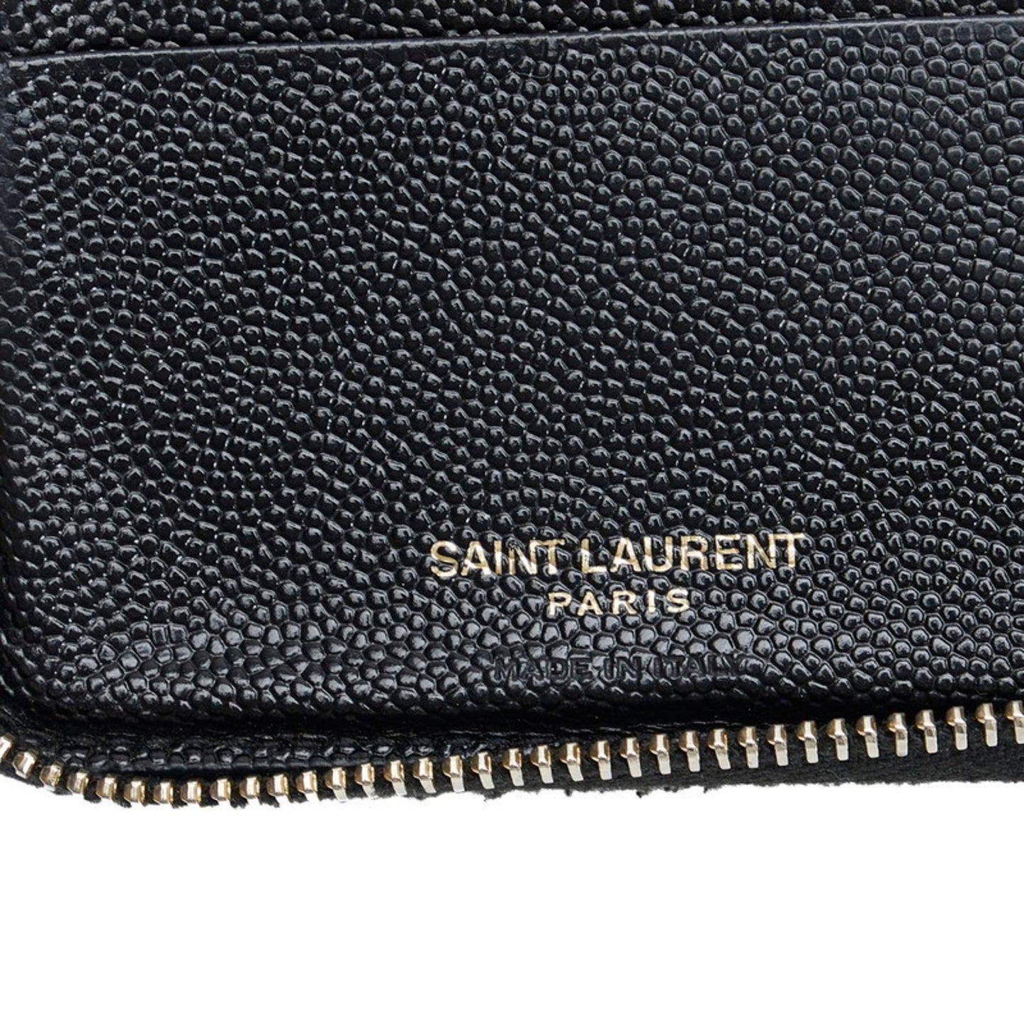 SAINT LAURENT YSL quilted bi-fold wallet black leather ladies