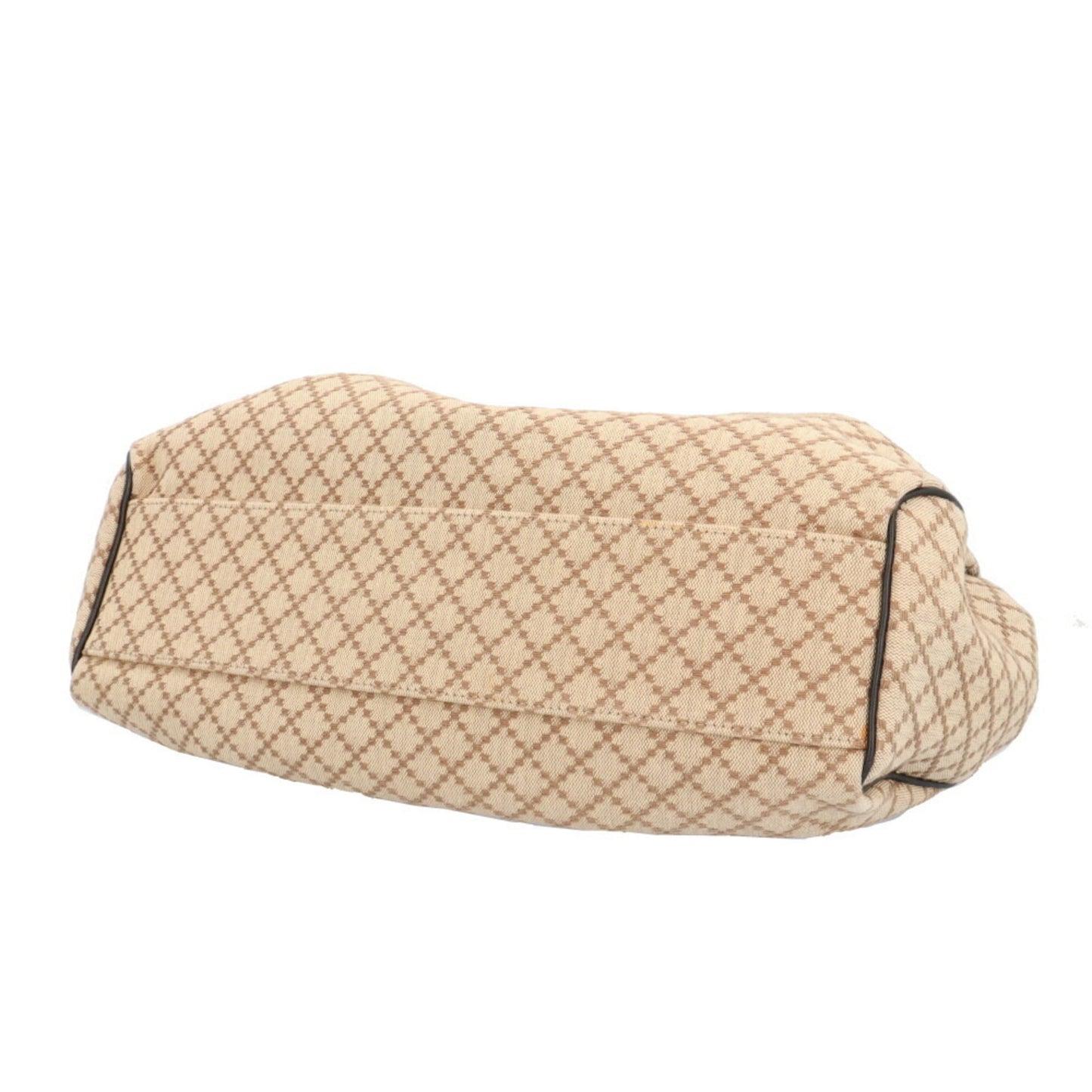 Gucci Beige Black Canvas Leather Handbag