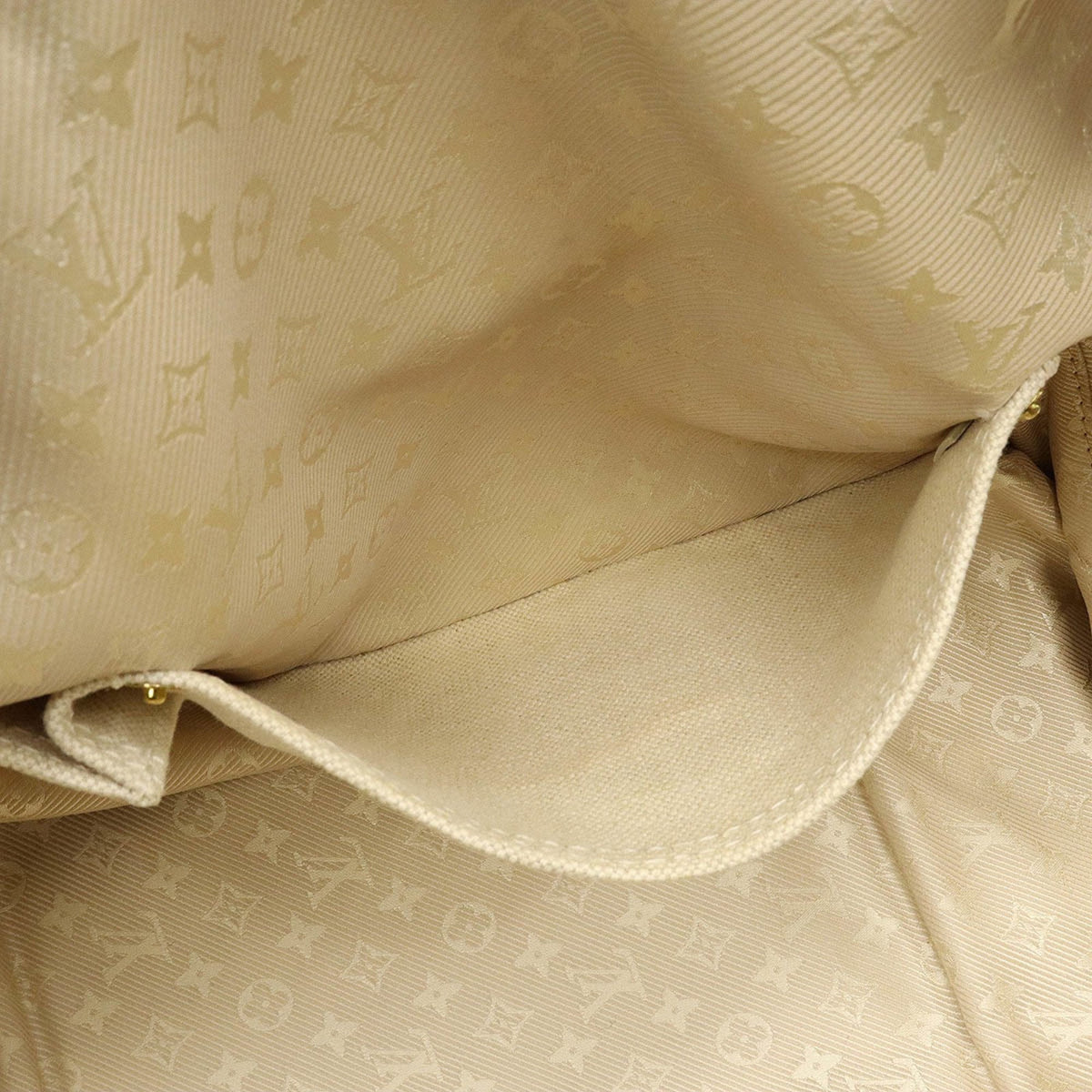LOUIS VUITTON Polkadots Panama Bowlie Handbag Boston Bag Canvas Ivory M95409