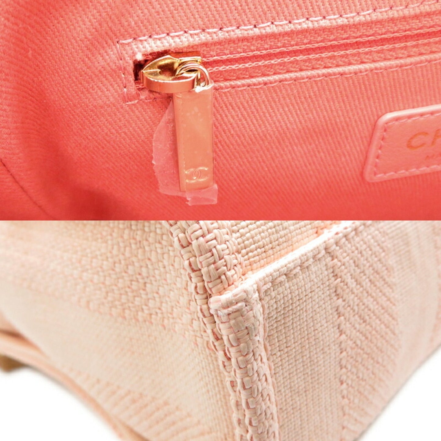 Chanel Seal Deauville PM Women's Tote Bag A66939 Canvas Pink