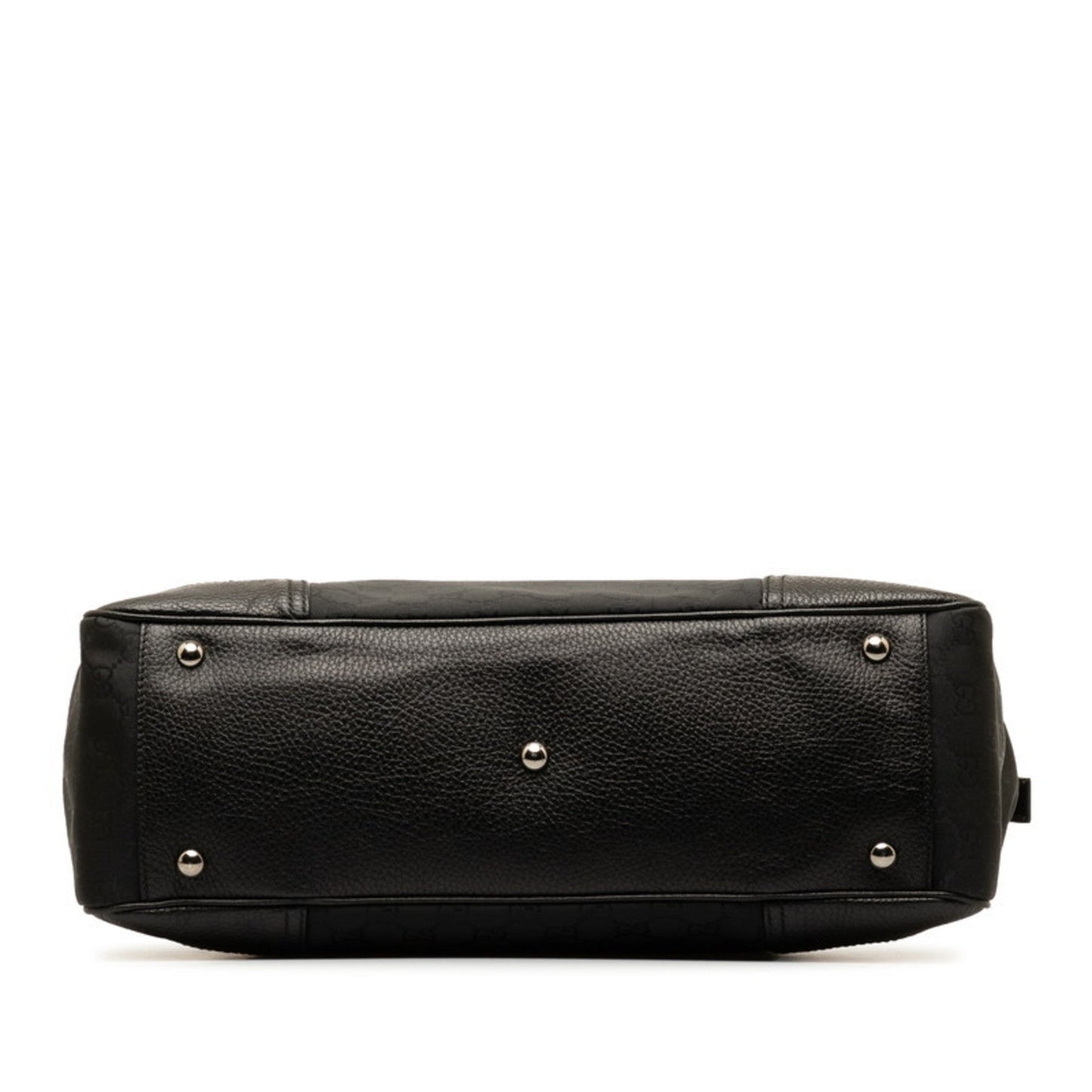 Gucci Black Nylon Leather Handbag Tote Bag
