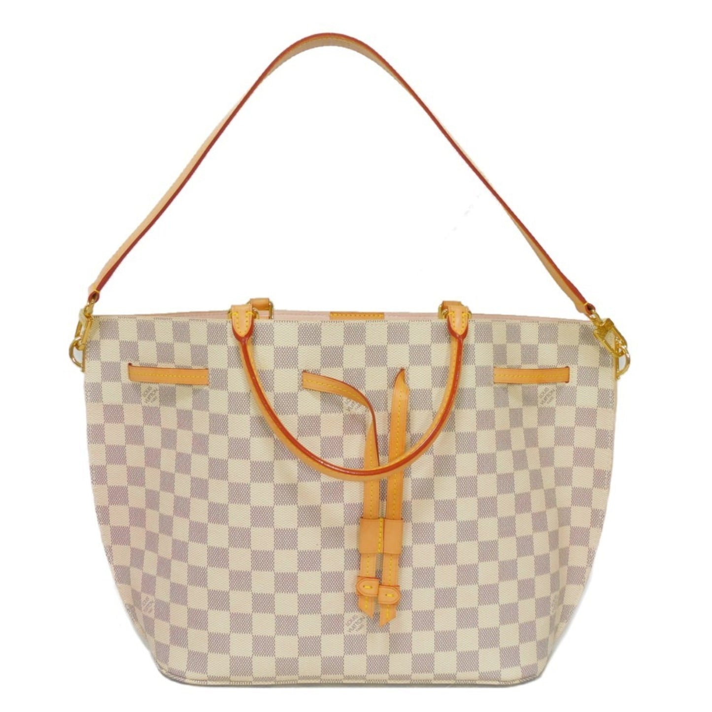 LOUIS VUITTON Handbag Girolatta Logo White 2WAY Shoulder Bag Damier Azur Rose Ballerine N41579 Women's