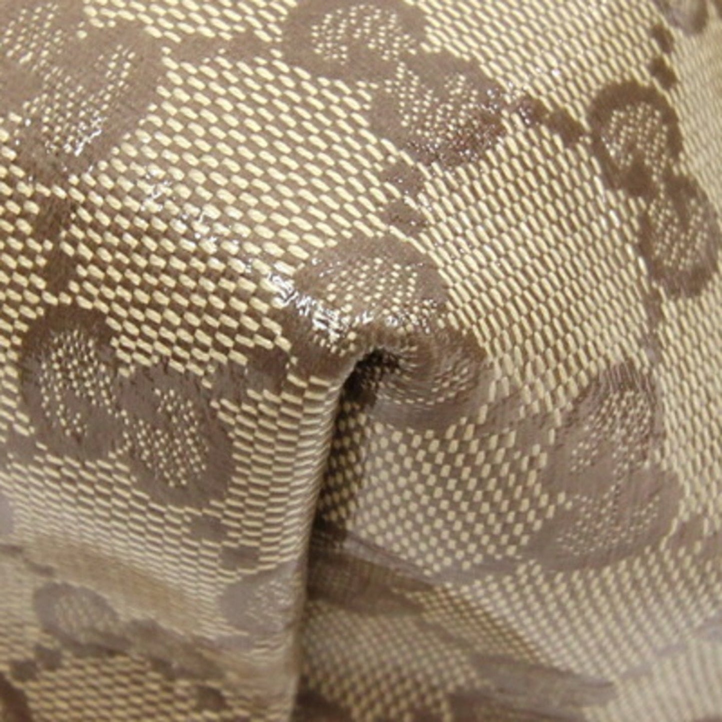 GUCCI tote bag GG crystal 265693 dark brown beige PVC leather ladies