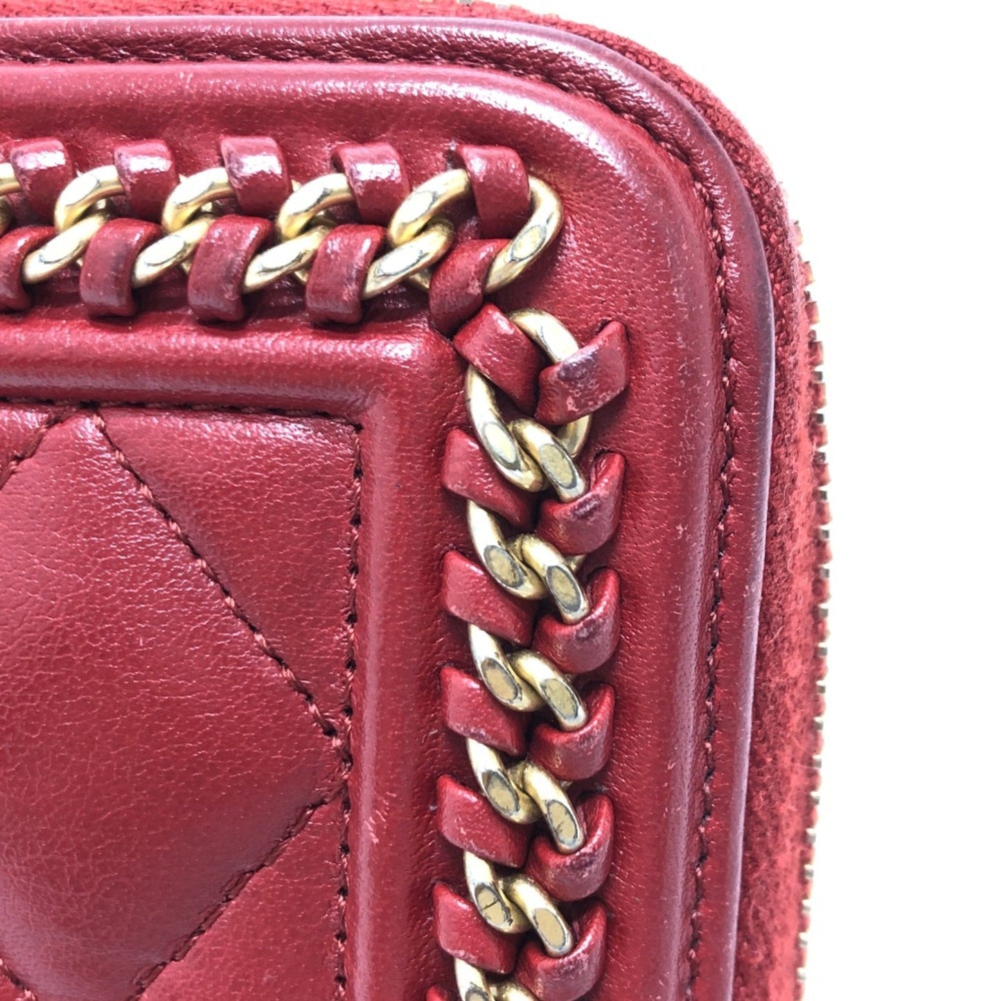 Chanel CC Mark Zip Around Long Wallet Red GoldHardware