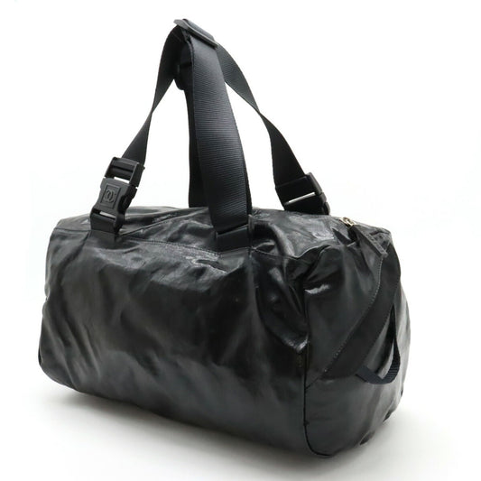 CHANEL Sports Line Coco Mark Shoulder Bag Boston Coated Canvas Black A35980
