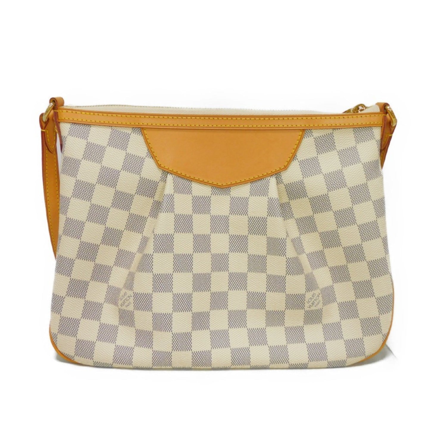 LOUIS VUITTON Shoulder Bag Syracuse PM Logo Crossbody White Natural Damier Azur Ivory N41113 Men's Women's