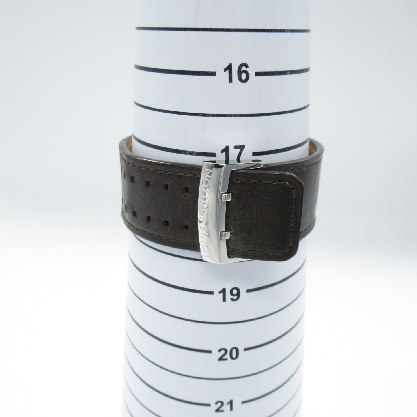 LOUIS VUITTON Tambour Wrist Watch Watch Wrist Watch Q1211 Quartz Brown Stainless Steel Leather belt Q1211