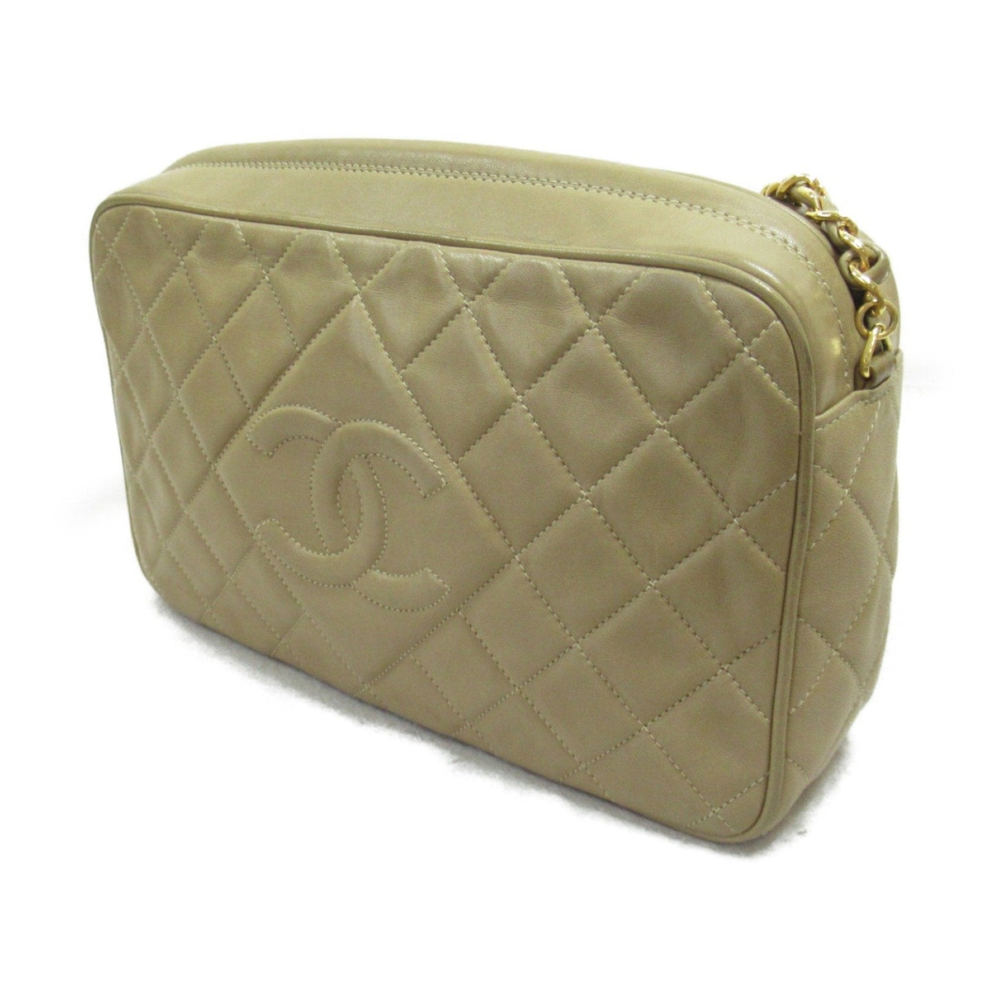 CHANEL ChainShoulder Bag with tassel Beige Lambskin (sheep leather)