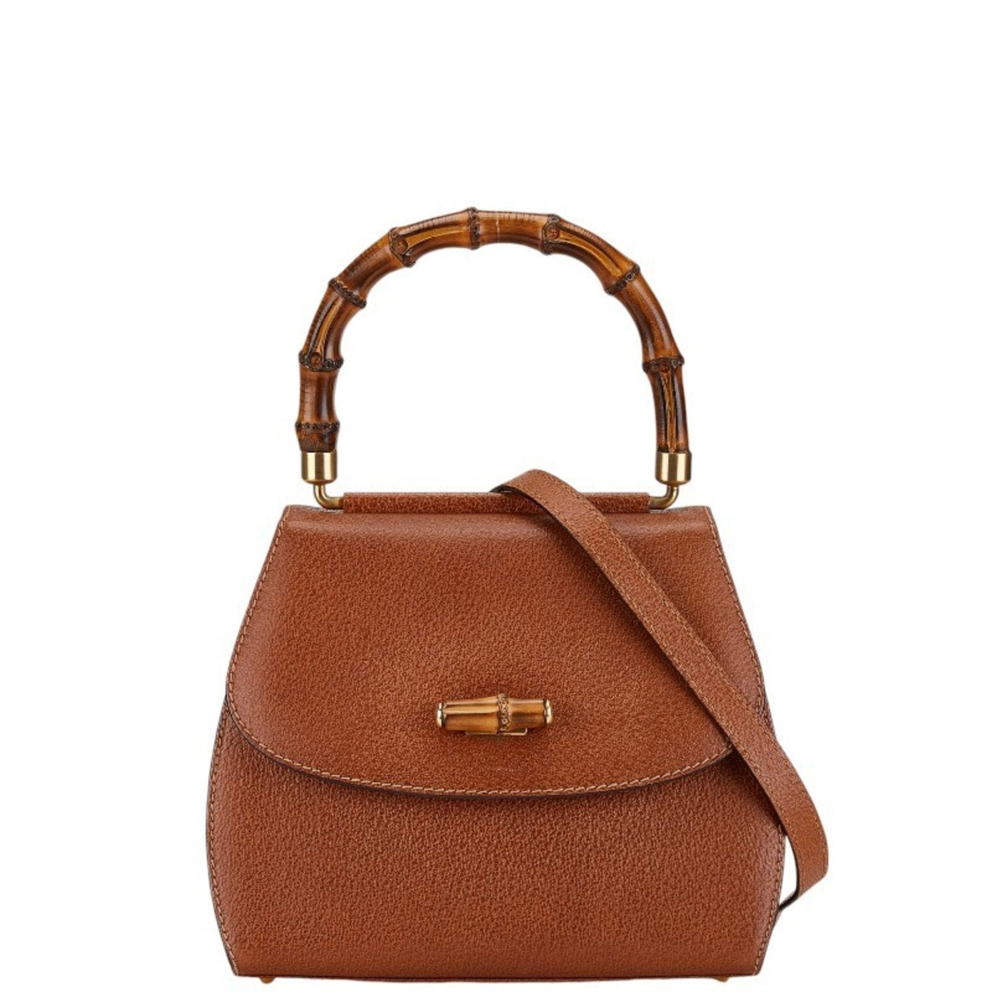 Gucci Brown Leather Handbag Shoulder Bag ()