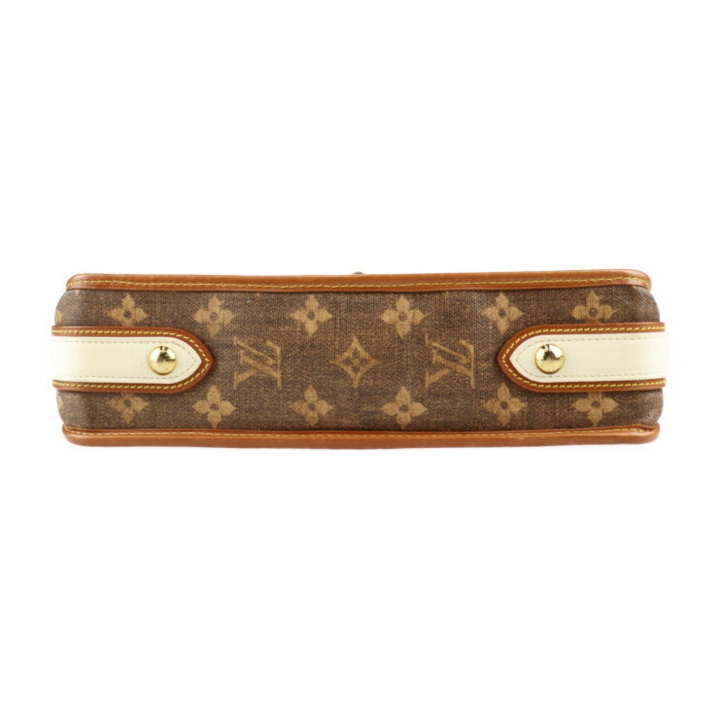 LOUIS VUITTON Porterilleur Monogram Tisse Shoulder Bag M56387 Coated Canvas Leather Brown Red White Messenger 2008 Collection Gold Metal Fittings