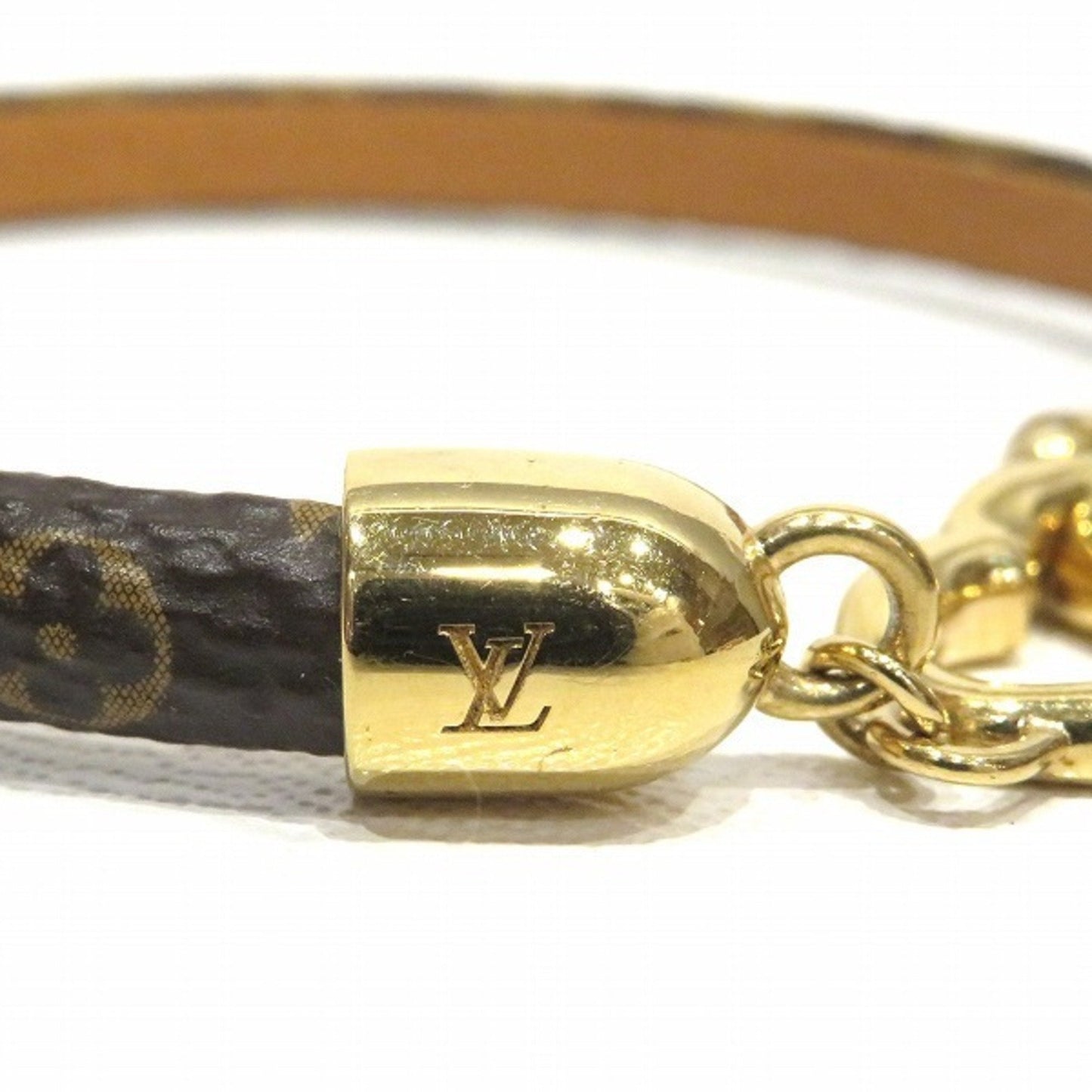 LOUIS VUITTON Monogram Brass Resay Jesus M6758E Brand Accessory Bracelet Women's