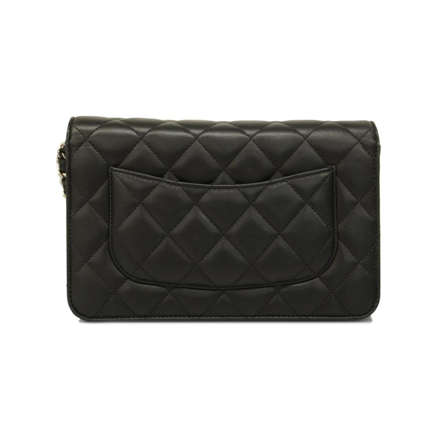 Chanel Shoulder Wallet Matelasse Chain Lambskin Black Women's