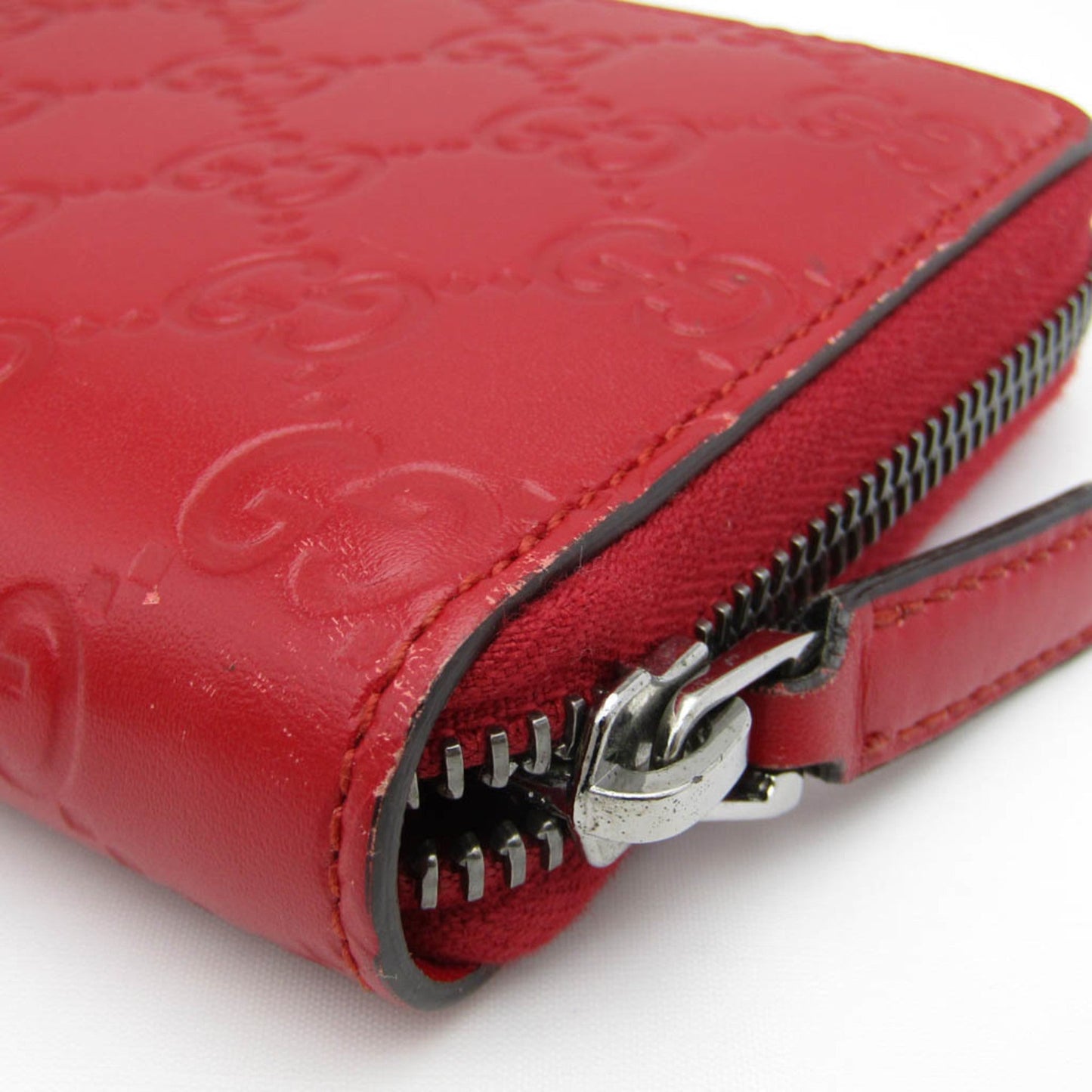 GUCCIssima AVEL 307987 GG Leather Long Wallet [bi-fold] Red Color