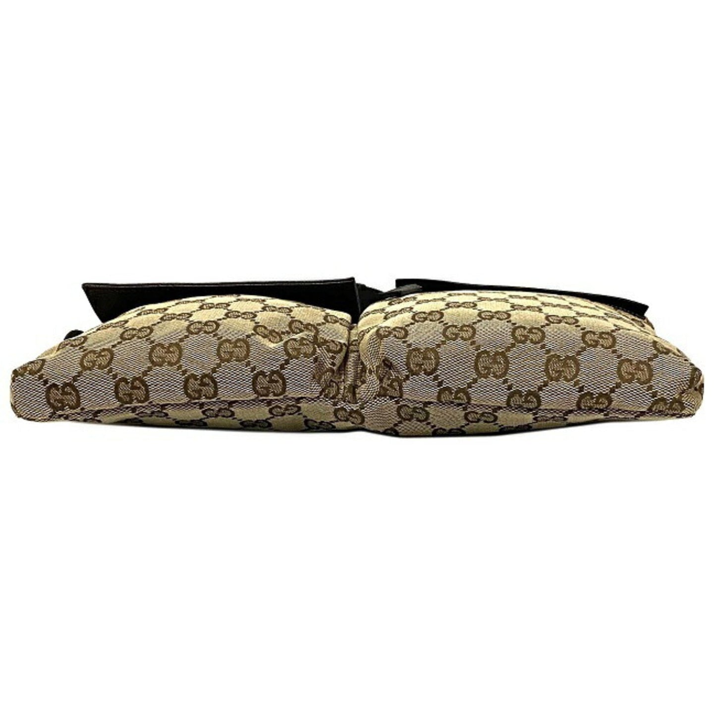 Gucci Body Bag Beige Brown GG Canvas 28566 002058 Waist Pouch Leather Gucci Belt Velcro Women's Men's Unisex