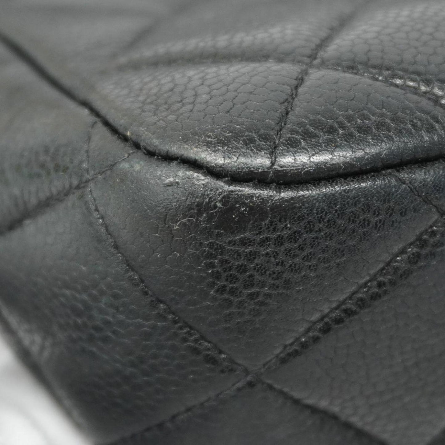 Chanel Shoulder Bag Matelasse Chain Caviar Skin Black Women's