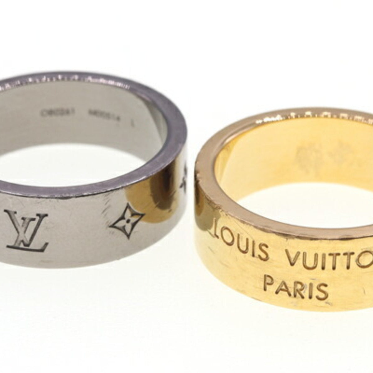 LOUIS VUITTON Ring LV Instinct M00514 Gunmetal Gold Metal Size L Men's