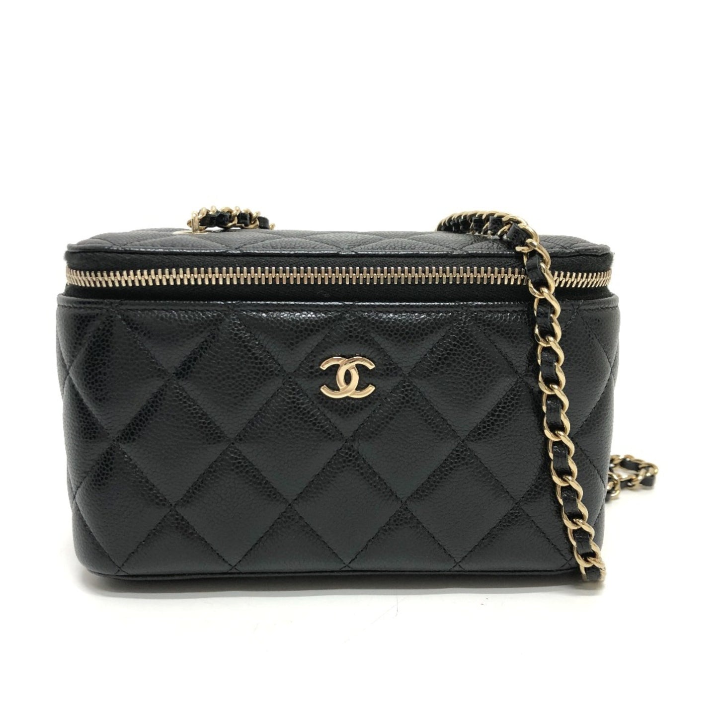 Chanel AP1341 Timeless classic line Single Chain Crossbody Shoulder Bag Black GoldHardware