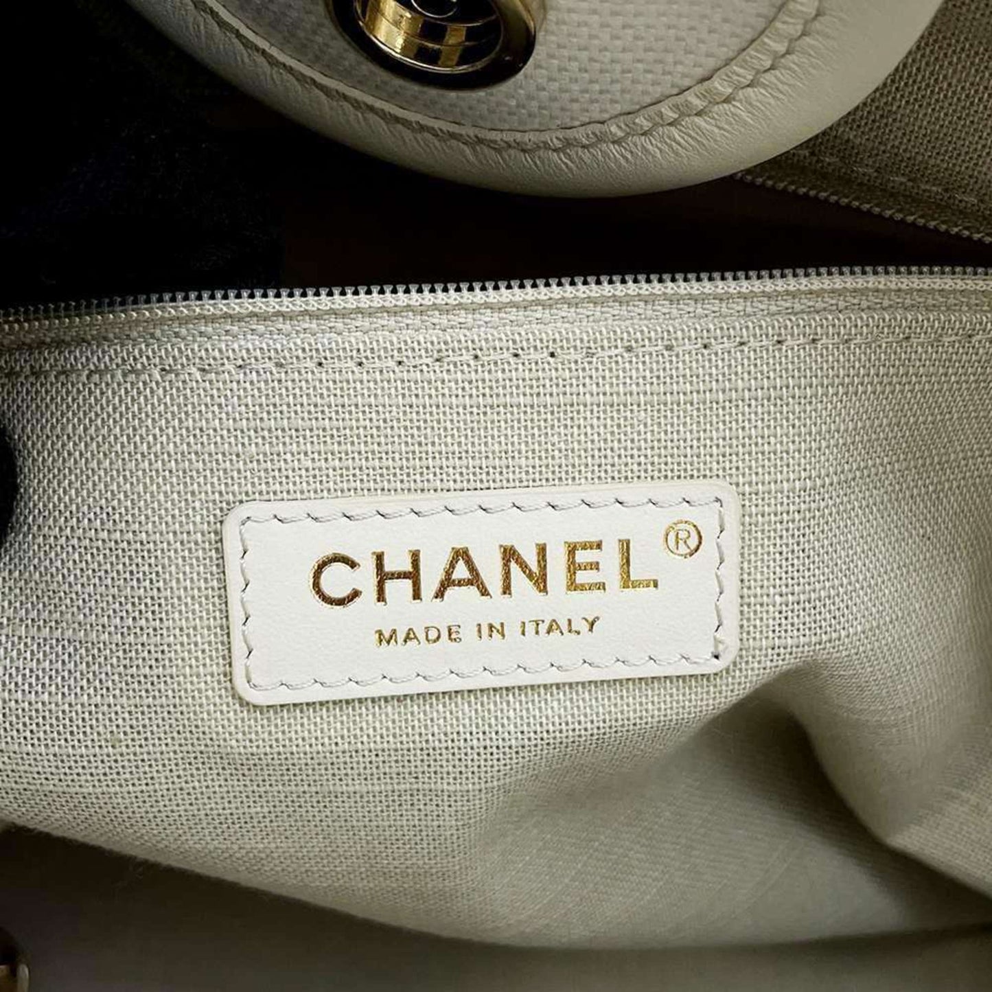 Chanel Tote Bag Deauville Line Coco Mark Large Canvas A66941 2way Shoulder White