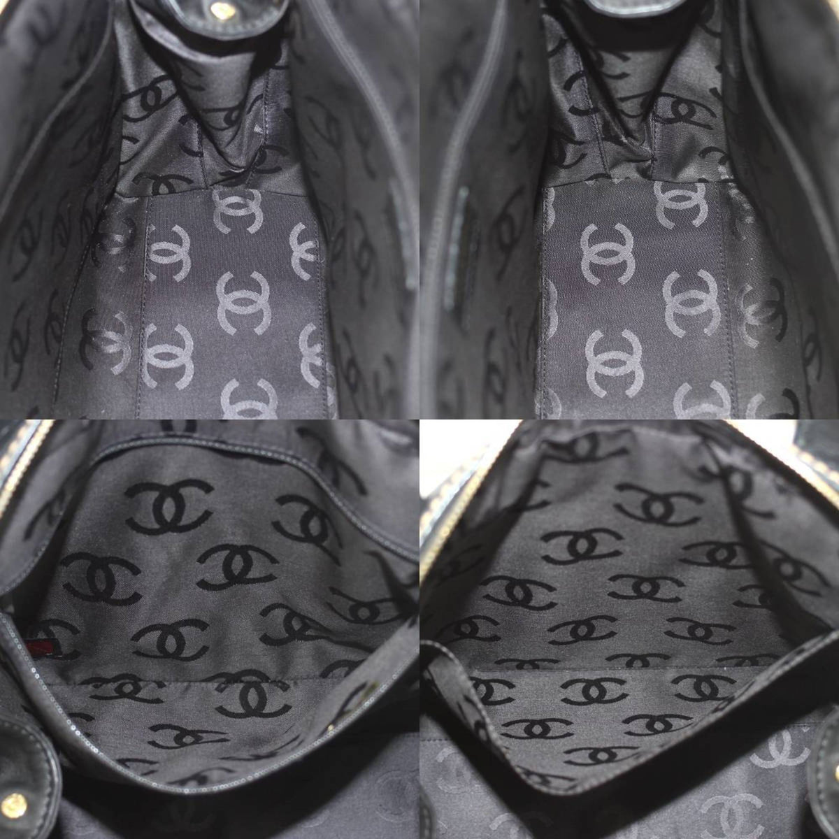 Chanel Wild Stitch Coco Mark HandBag Leather Black 7687325