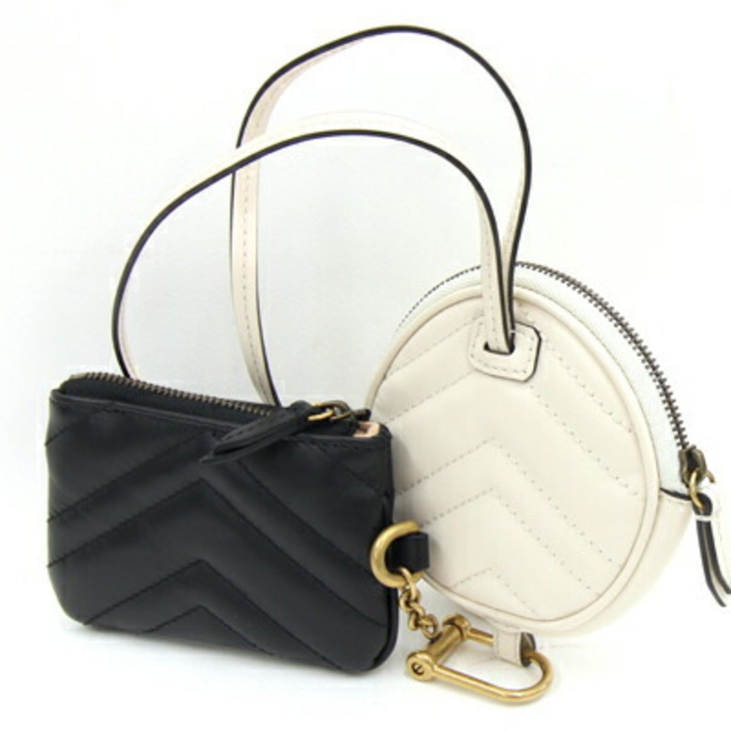 Gucci Black Off-White Leather Coin Purse/Coin Case