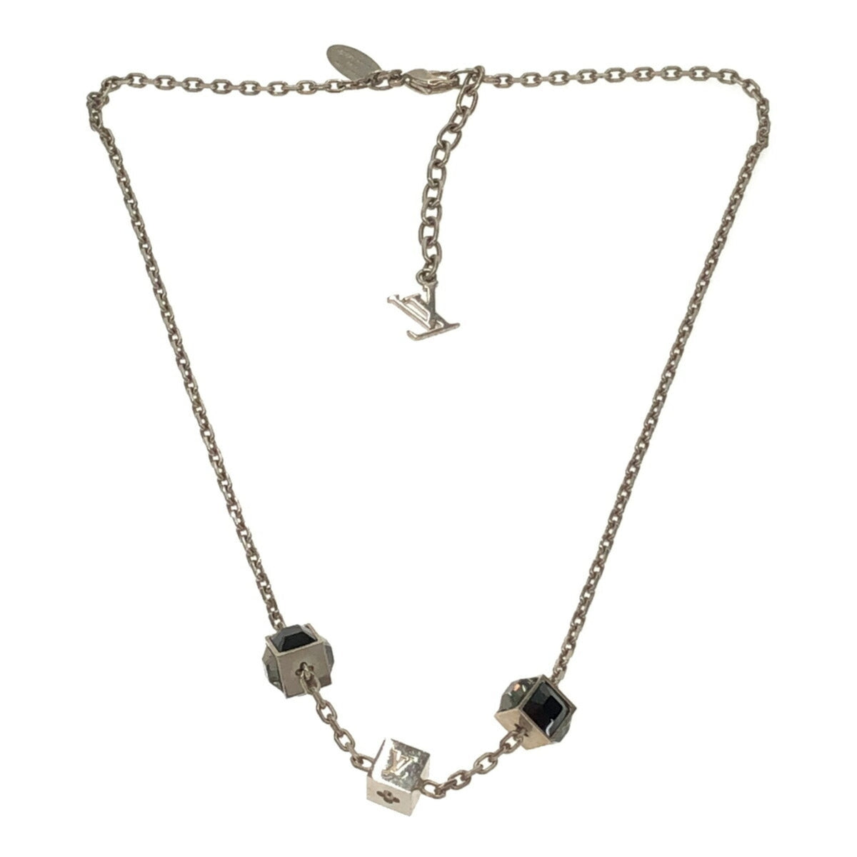 LOUIS VUITTON Necklace M66927 Collier Gamble Silver Black
